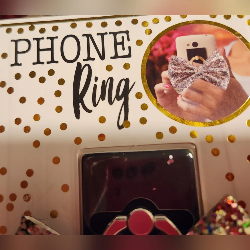 Glitter Bow Phone Ring Holder